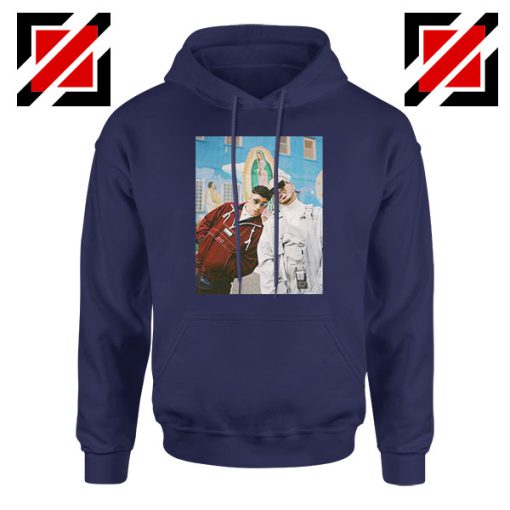 Bad Bunny J Balvin Navy Blue Hoodie