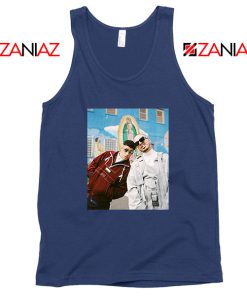 Bad Bunny J Balvin Navy Blue Tank Top