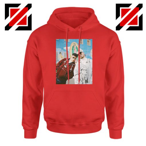 Bad Bunny J Balvin Red Hoodie