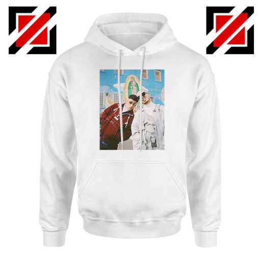 Bad Bunny J Balvin White Hoodie