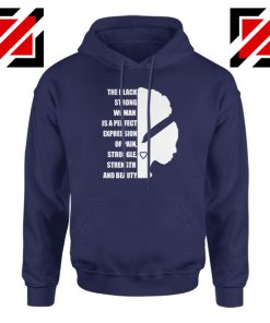 Black Strong Woman Navy Blue Hoodie