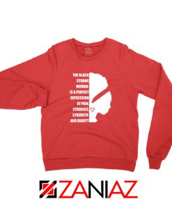 Black Strong Woman Red Sweatshirt