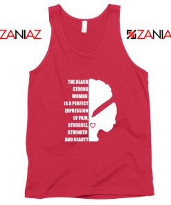 Black Strong Woman Red Tank Top