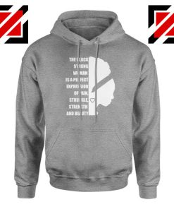 Black Strong Woman Sport Grey Hoodie