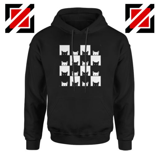 Black White Kittens Black Hoodie