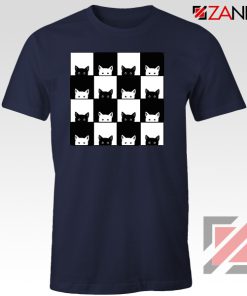 Black White Kittens Navy Blue Tshirt