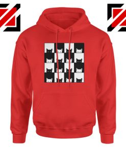 Black White Kittens Red Hoodie