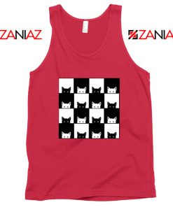 Black White Kittens Red Tank Top