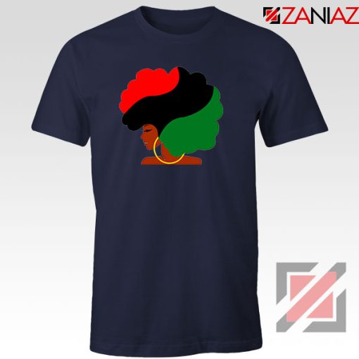 Black Woman Hair Red Tshirt