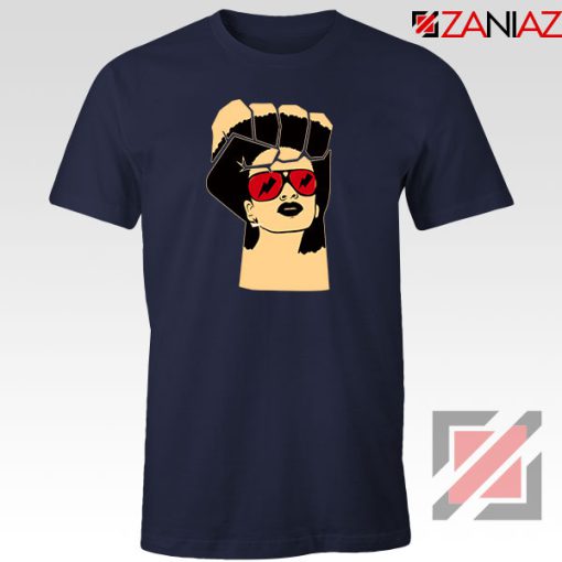 Black Woman Power Navy Blue Tshirt