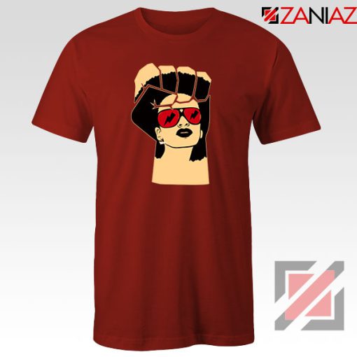 Black Woman Power Red Tshirt