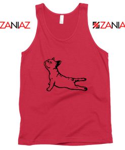 Bulldog Yoga Pose Red Tank Top