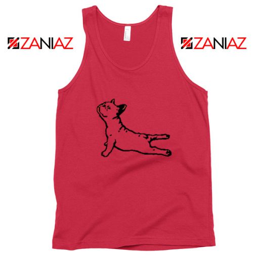 Bulldog Yoga Pose Red Tank Top