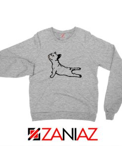 Bulldog Yoga Pose Sport Grey Sweatshirt