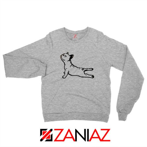 Bulldog Yoga Pose Sport Grey Sweatshirt