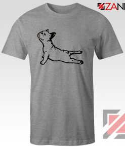 Bulldog Yoga Pose Sport Grey Tshirt