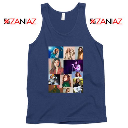 Buy Clairo Collage Navy Blue Tank Top