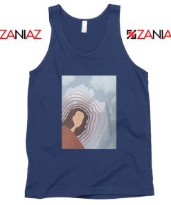 Clairo Singer Art Navy Blue Tank Top