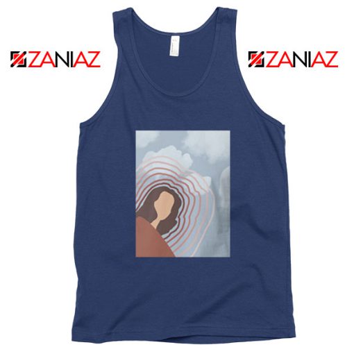 Clairo Singer Art Navy Blue Tank Top