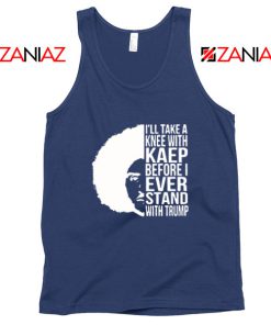 Colin Kaepernick Stand With Trump Navy Blue Tank Top