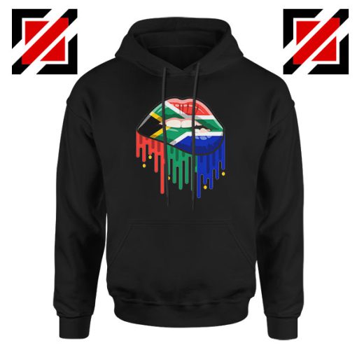 Dripping Lips Flag Black Hoodie