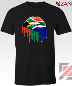 Dripping Lips Flag Black Tshirt