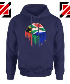 Dripping Lips Flag Navy Blue Hoodie