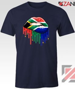 Dripping Lips Flag Navy Blue Tshirt