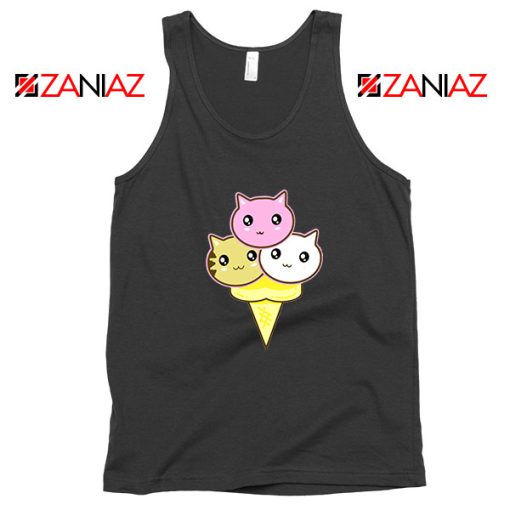 Ice Cream Kitties Black Tank Top