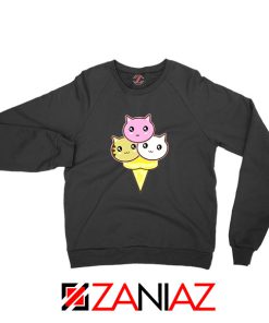 Ice Cream Kitties Blakc Sweatshirt