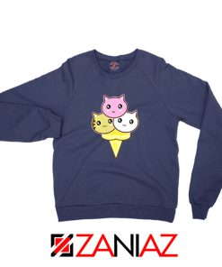 Ice Cream Kitties Navy Blue Sweatshirt