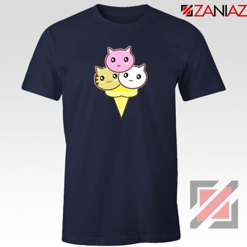 Ice Cream Kitties Navy Blue Tshirt