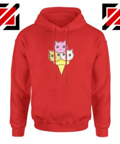 Ice Cream Kitties Red Hoodie