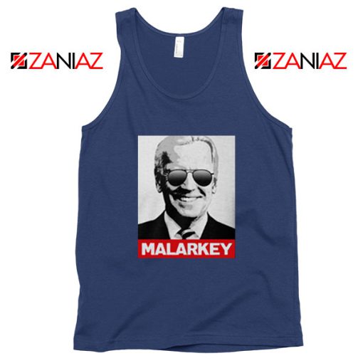 Joe Biden Malarkey Navy Blue Tank Top