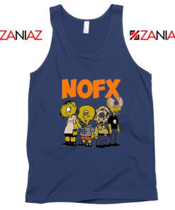 Nofx Scare Cartoon Navy Blue Tank Top