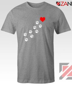 Paws Dogs Heart Sport Grey Tshirt