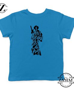 Princess Leia Don't Rescue Me Kids Blue Tshirt