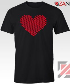 Red Heart Diagonal Black Tshirt