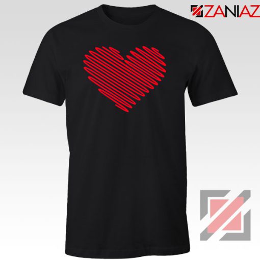 Red Heart Diagonal Black Tshirt