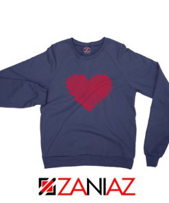 Red Heart Diagonal Navy Blue Sweatshirt