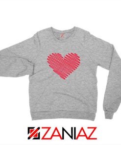 Red Heart Diagonal Sport Grey Sweatshirt