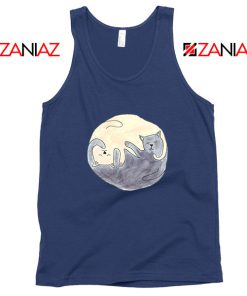 Sleeping Cats Navy Blue Tank Top