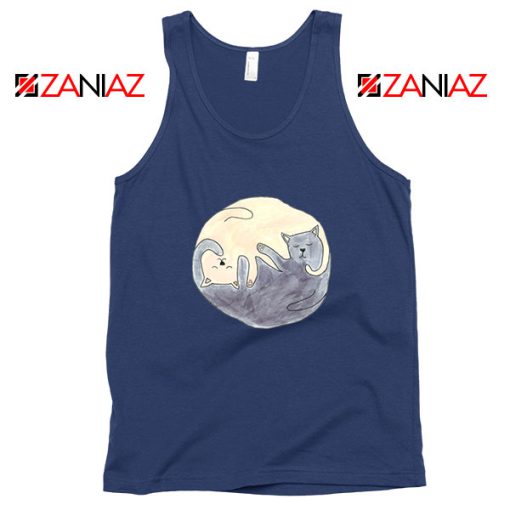 Sleeping Cats Navy Blue Tank Top