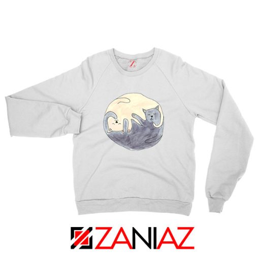 Sleeping Cats White Sweatshirt