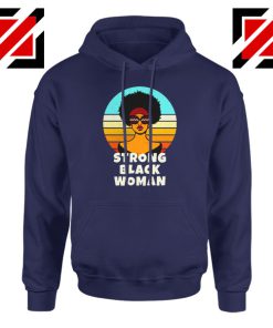 Strong Black Woman Navy Blue Hoodie