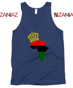 The African Flag Continent Navy Blue Tank Top