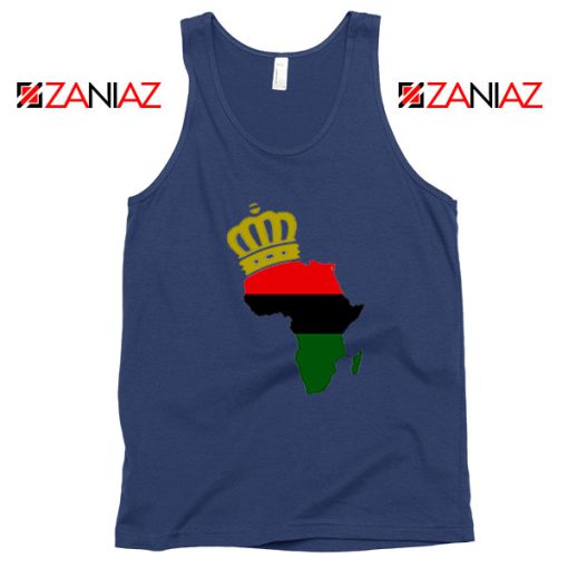 The African Flag Continent Navy Blue Tank Top