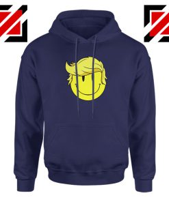 Trump Smiley Emoji Navy Blue Hoodie