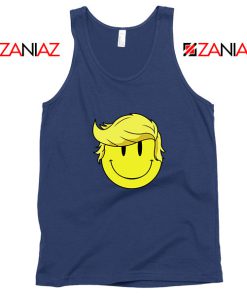 Trump Smiley Emoji Navy Blue Tank Top