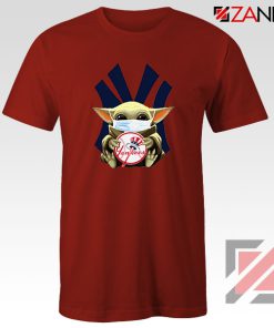 Baby Yoda New York Yankees Red Tshirt